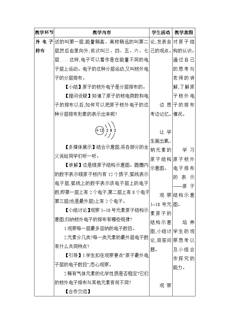 3.2.2原子核外电子的排布 离子教案(表格式)初中化学人教版(2024)九年级上册03