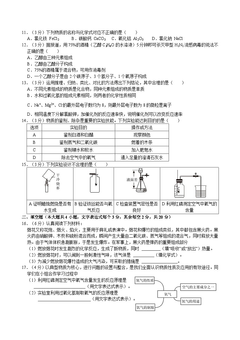 湖南省长沙市长郡教育集团2023-2024学年九年级上学期期中化学试卷第2页