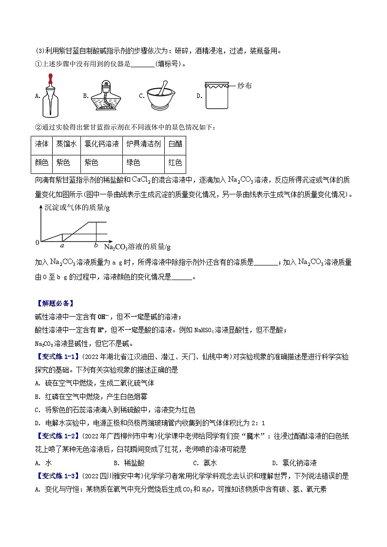 (人教版)2024年初中化学下册同步讲义第10单元 课题1常见的酸和碱(一)(学生版)第3页