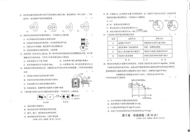 云南省玉溪市峨山县2024-2025学年上学期化学期中质量监测第2页