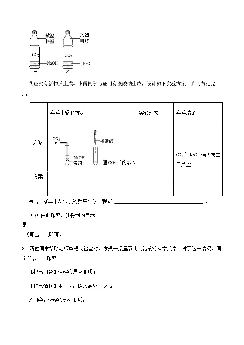 中考化学常考点专题必杀题(深圳专用)实验专练14(药品的变质探究20题)(原卷版+解析)第3页