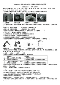 山东济南天桥区2024—2025学年九年级化学第一学期期中考试试题（含答案）