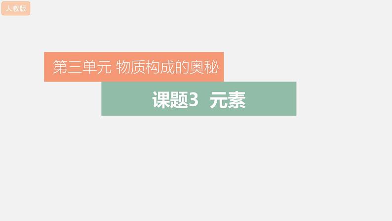 人教版(2024)九年级化学上册3.3元素ppt精品课件第1页