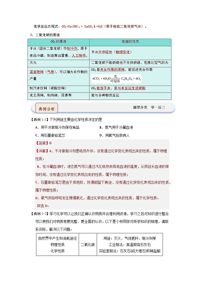 6.2 碳的氧化物-初中化学九年级上册 知识点梳理+专项训练(人教版2024)02