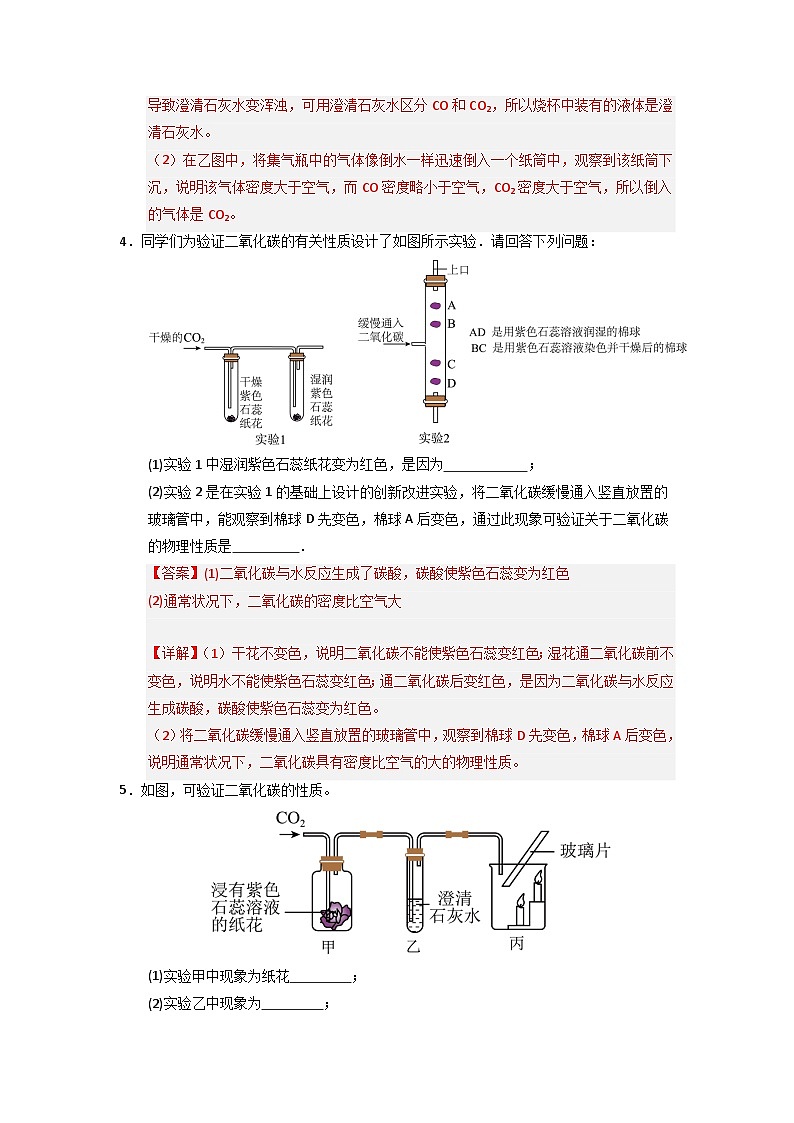 6.2 碳的氧化物-初中化学九年级上册 知识点梳理+专项训练(人教版2024)03