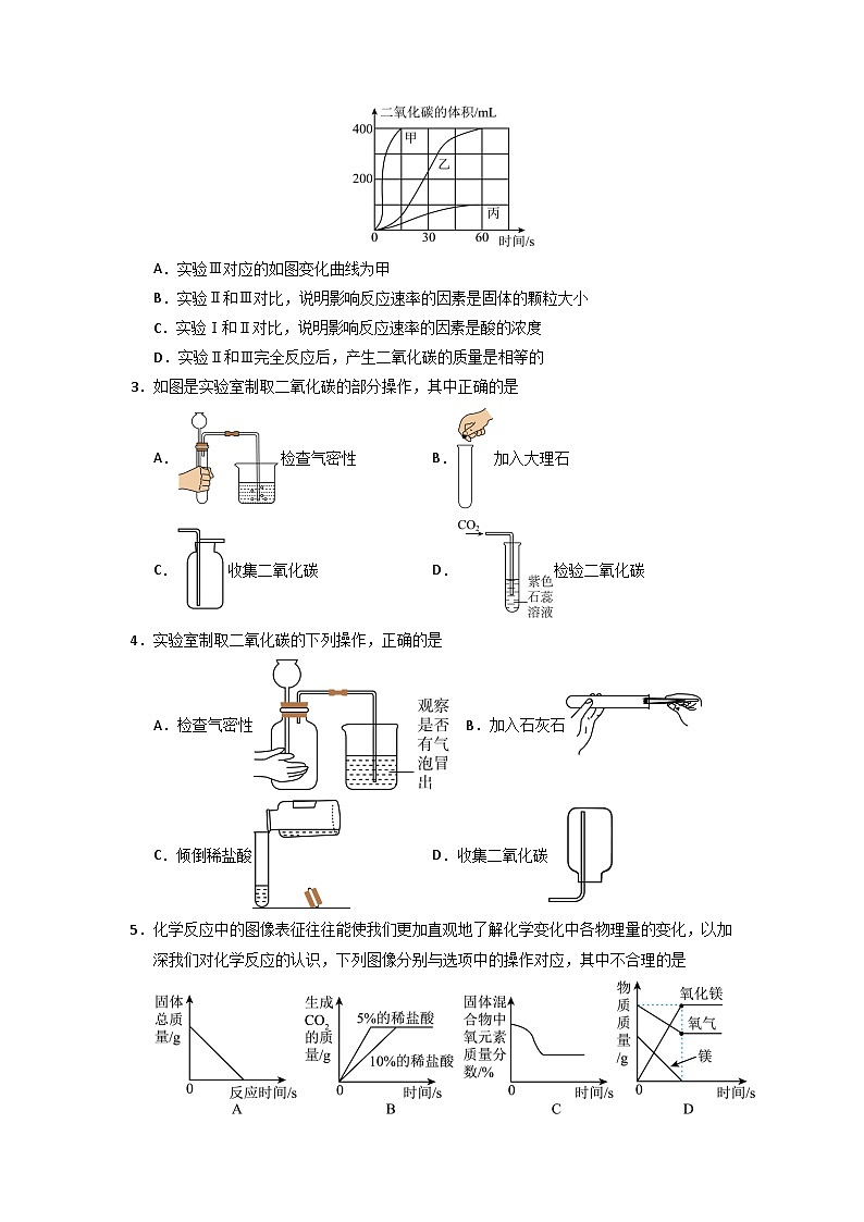 6.3 二氧化碳的实验室制取(专项训练)第2页