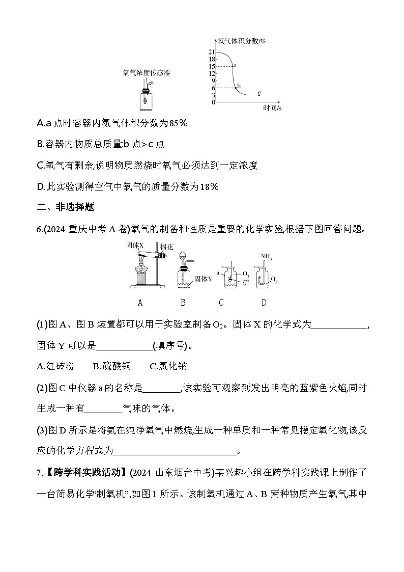 2024年中考化学真题分项精练(一) 我们周围的空气练习题第2页