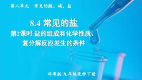 初中化学科粤版（2024）九年级下册第八章 常见的酸、碱、盐8.4 常用的盐课前预习ppt课件