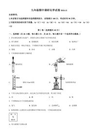 江苏省常州市实验初级中学2024～2025学年九年级(上)期中化学试卷(含答案)