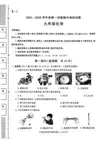 陕西省渭南市临渭区渭南初级中学2024-2025学年九年级上学期期中调研化学试题
