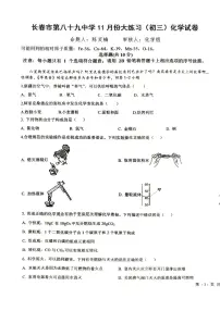 吉林省长春市第八十九中学2024-2025学年九年级上学期11月月考化学试题