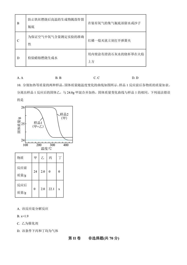 2024~2025学年福建省福州市福州屏东、延安、十六中联考九年级(上)期中考化学试卷(含答案)第3页
