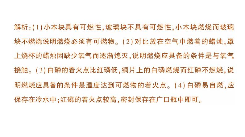 初中化学新科粤版九年级上册3.3 燃烧条件与灭火原理作业课件2024秋第4页