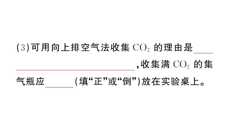 初中化学新人教版九年级上册第六单元课题3 二氧化碳的实验室制取作业课件(2024秋)07