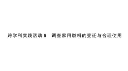 初中化学新人教版九年级上册第七单元跨学科实践活动六 调查家用燃料的变迁与合理使用作业课件（2024秋）