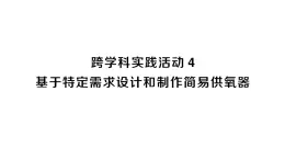 初中化学新人教版九年级上册第五单元跨学科实践活动四 基于特定需求设计和制作简易供氧器作业课件2024秋