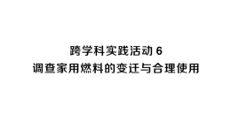 初中化学新人教版九年级上册第七单元跨学科实践活动六 调查家用燃料的变迁与合理使用作业课件2024秋