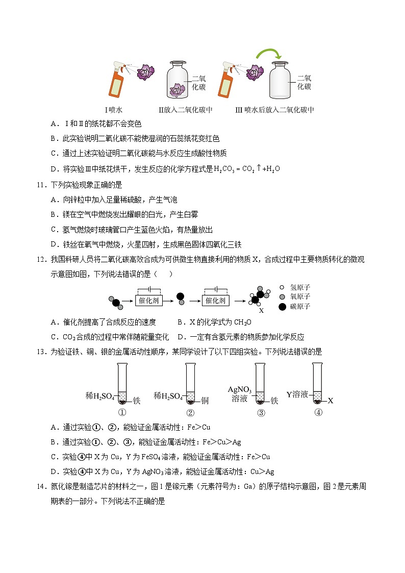 九年级化学第三次月考卷【测试范围:1~6章】(沪教版2024)(考试版A4)第3页
