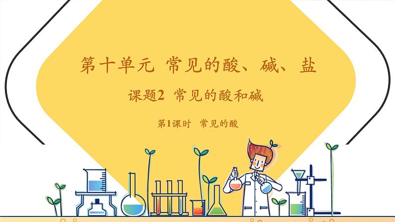 【新教材核心素养】人教版化学九年级下册第10单元课题2 常见的酸和碱 第1课时 常见的酸(课件+教学设计)01