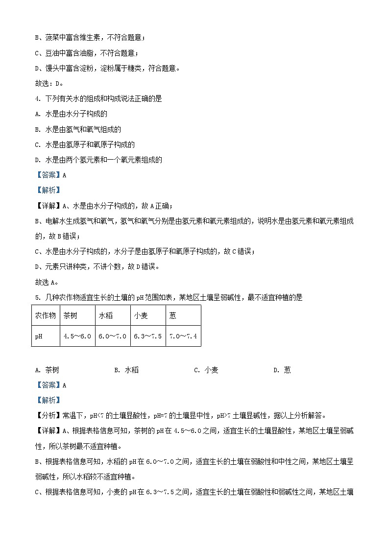 2024年宁夏中卫中考真题化学试题及答案第2页