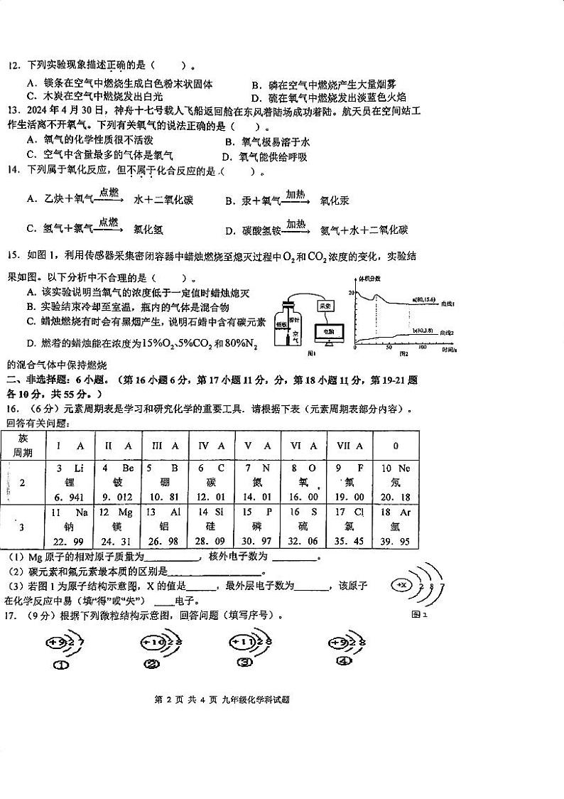 广东省肇庆市地质中学2024-2025学年九年级上学期期中考试化学试题第2页