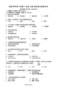 上海市嘉定区2024--2025学年八年级上学期期中考试化学试题