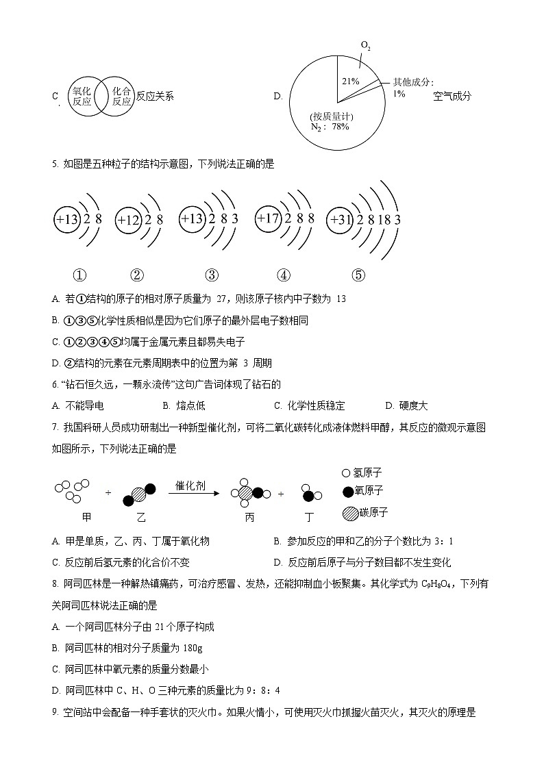 湖北省天门市华斯达学校2023-2024学年九年级上学期12月月考化学(普通班)试题(原卷版)-A4第2页