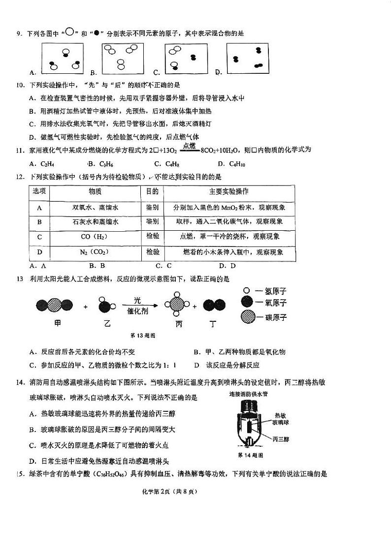 江苏省苏州市立达中学2024-2025学年九年级上学期12月月考化学试题第2页