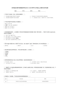 吉林省长春市新解放学校2023-2024学年九年级(上)期末化学试卷(含解析)