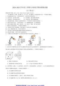 2024_2025学年安徽省合肥市第三十八中学九年级(上)化学期末模拟试卷(含答案)