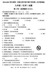 天津市南开翔宇学校2024--2025学年九年级上学期第二次月考化学考试卷