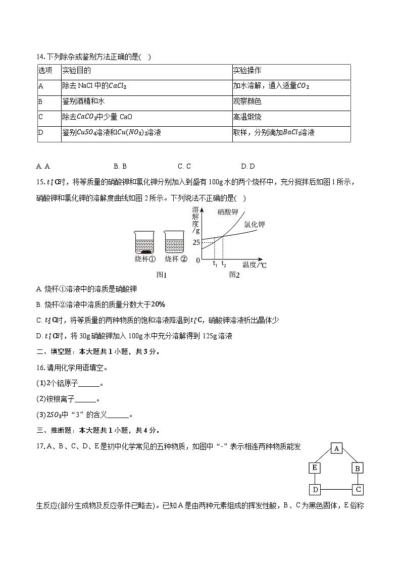 2024年内蒙古兴安盟、呼伦贝尔市中考化学试卷(含详细答案解析)第3页