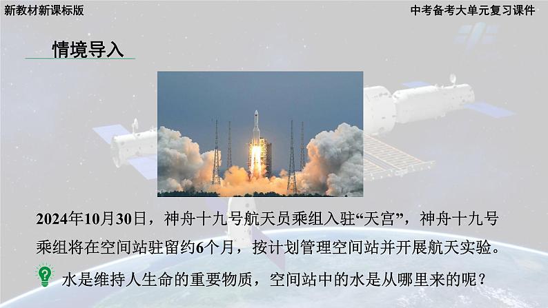 2025年中考化学一轮复习备考大单元复习 课件03:自然界的水-主题情境-探秘空间站中的水第7页