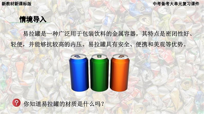 2025年中考化学一轮复习备考大单元复习 课件07: 金属和金属材料 主题情境-易拉罐之“来有影去有踪”第7页