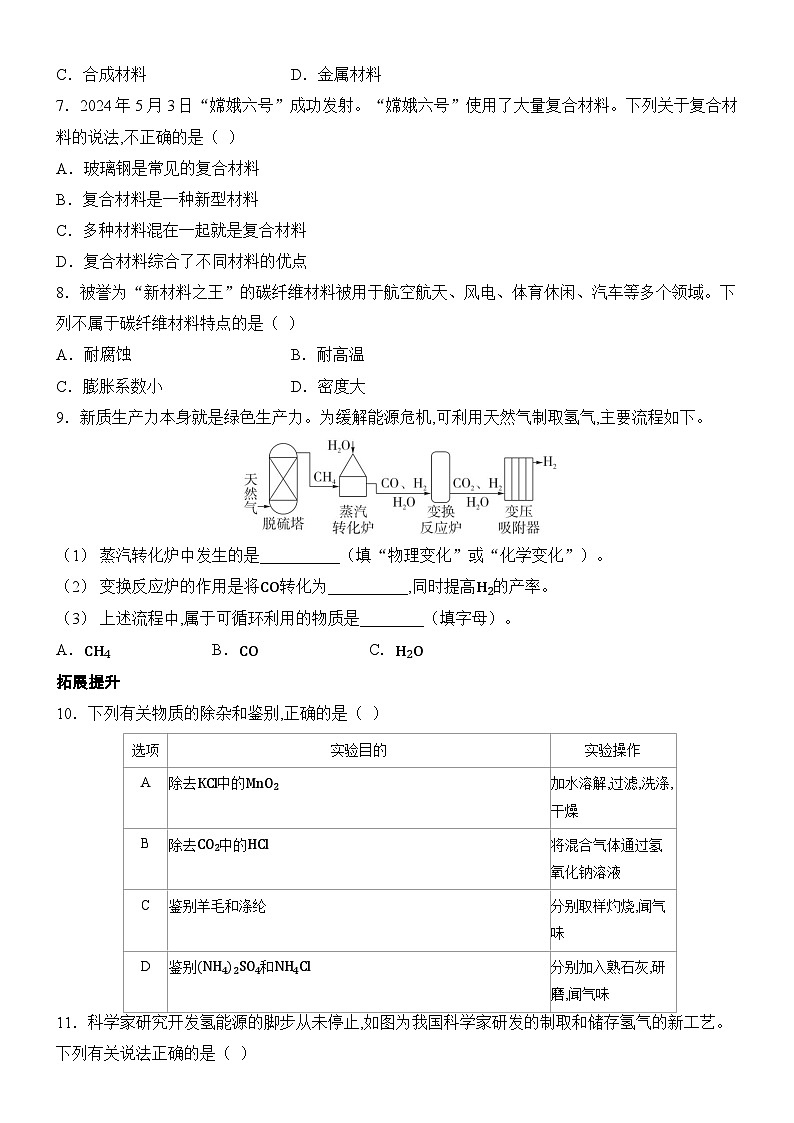 新人教版2024九年级下册化学11.2 化学与可持续发展 分层作业(含答案)第2页