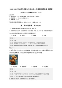 2024-2025学年新人教版九年级上学期期末化学模拟试卷