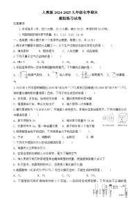 人教版2024-2025学年九年级化学期末模拟练习试卷 (含答案)