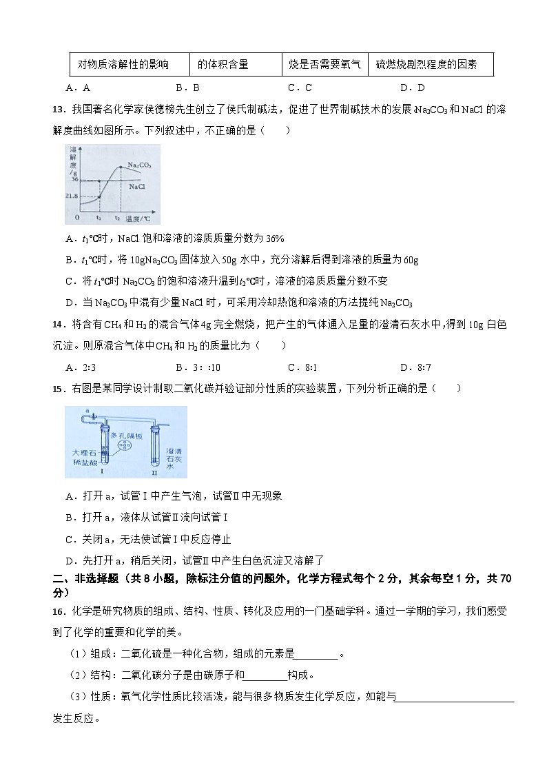 贵州省黔东南州2024年九年级上学期期末文化水平测试化学试卷附参考答案第3页