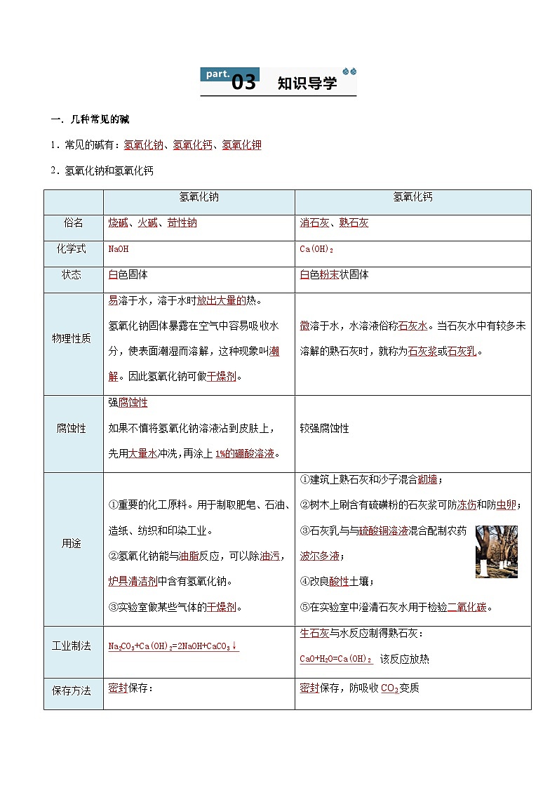 10.2 常见的酸和碱(第2课时)-知识点梳理+练习(含答案解析)第3页