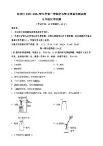江苏省泰州市海陵区2023-2024学年九年级上学期期末化学试卷（含答案解析）
