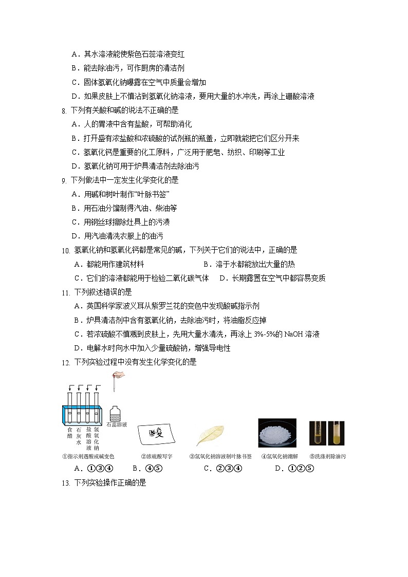10.2 常见的酸和碱(第3课时)(练习)第2页