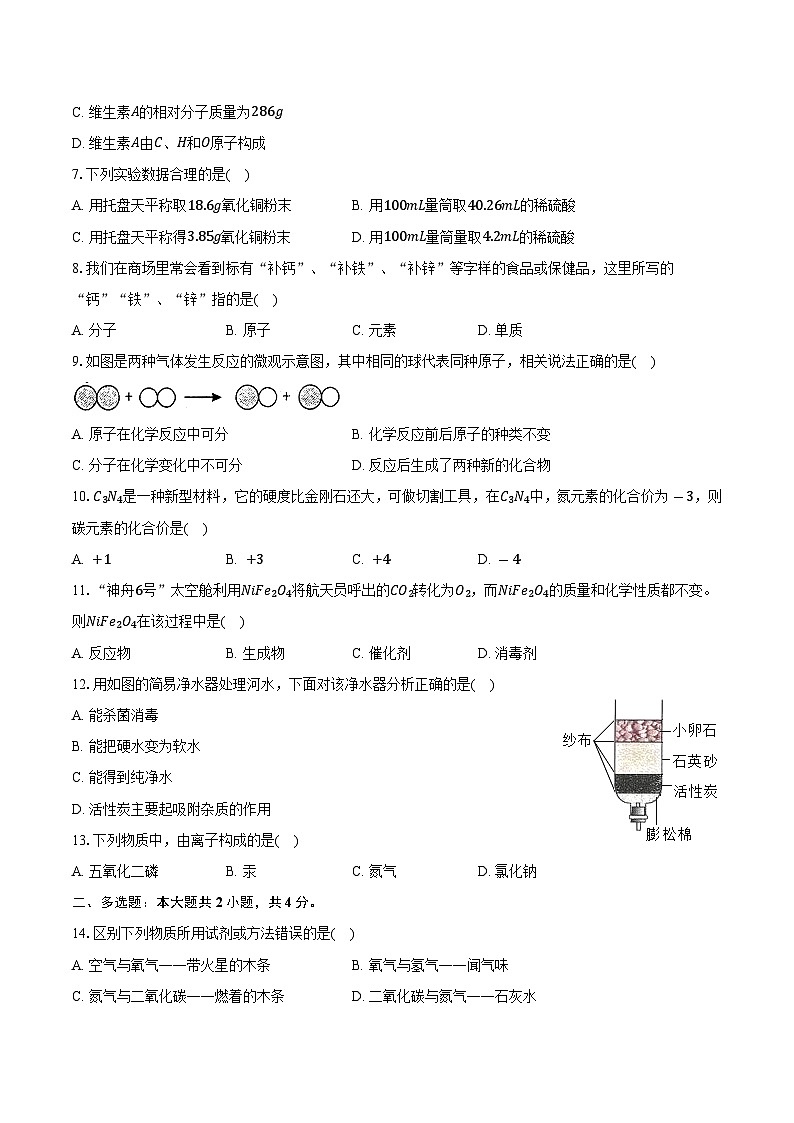 黑龙江省绥化市海伦市2024-2025学年八年级(上)期末化学试卷第2页