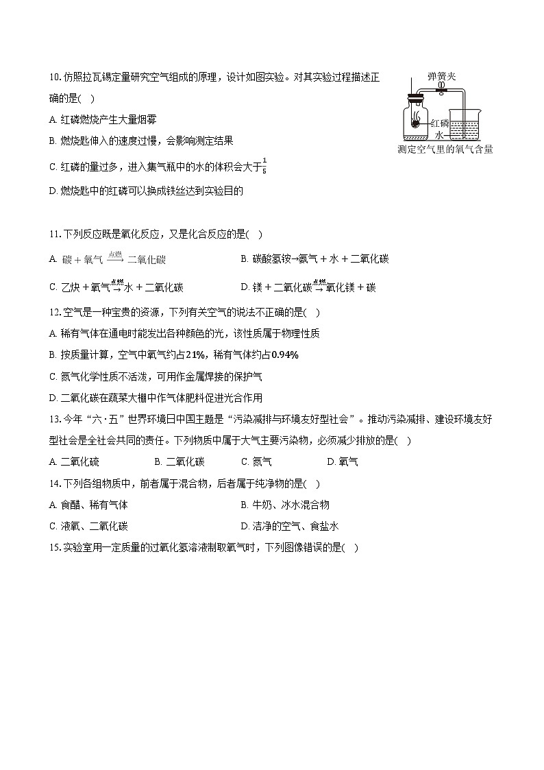 黑龙江省绥化市明水二中2024-2025学年八年级(上)月考化学试卷(12月份)第3页