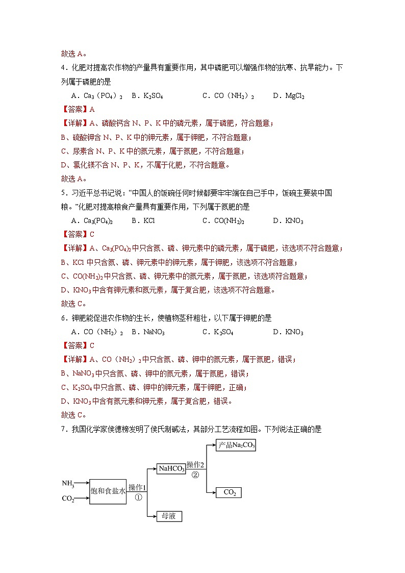 10.3常見的鹽（第3課時）（練習(xí)）（含答案解析）第2頁