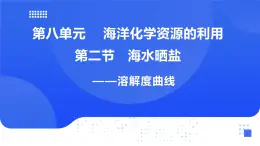 鲁教版初中化学九年级下册第八单元第二节海水晒盐第二课时《溶解度曲线》课件