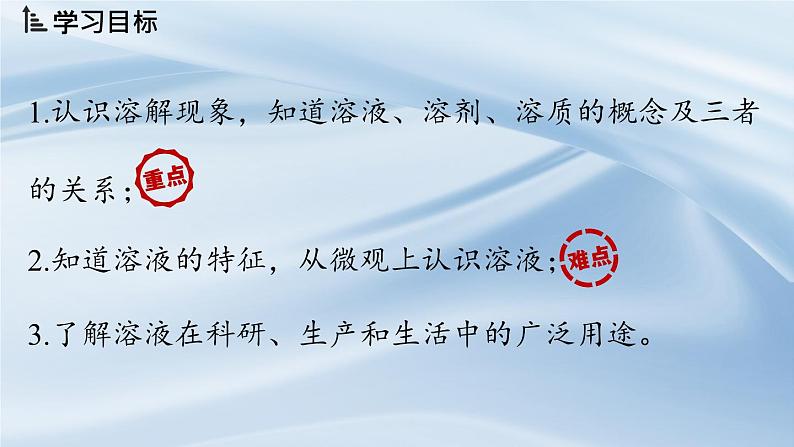 新人教版初中化学第九单元 课题1 溶液及其应用(第一课时)课件第2页