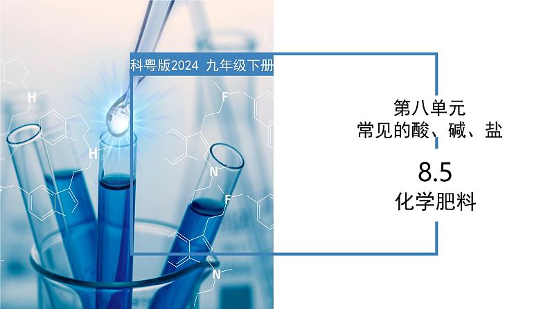 8.5 化学肥料-初中化学九年级下册同步教学课件(科粤版2024)第1页