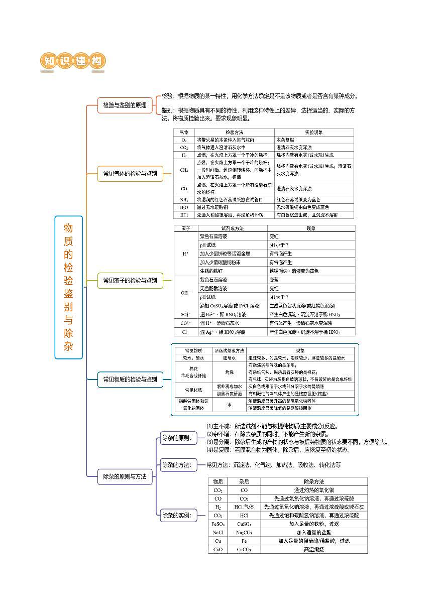 專題15 物質(zhì)的檢驗、鑒別與除雜（講義）-2024年中考化學一輪復習講練測（全國通用）（教師版）第3頁