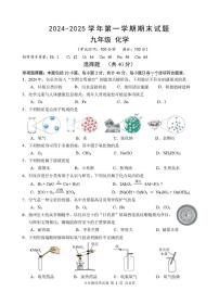 江苏省扬州市仪征市2024-2025学年九年级上学期1月期末考试化学试题