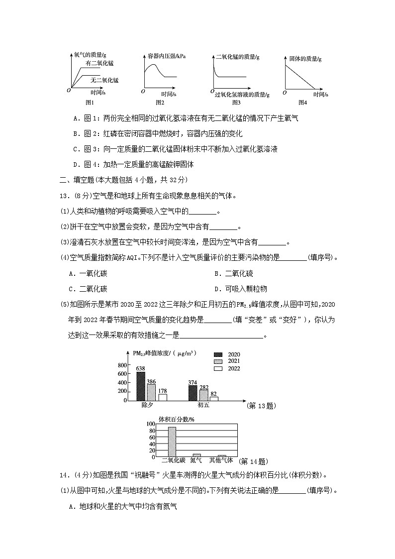 2024九年级化学上册第二单元我们周围的空气综合素质检测试卷(附答案人教版)第3页